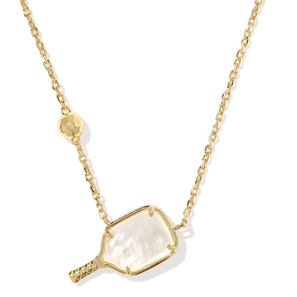 Kendra Scott Jewelry - Kendra Scott Pickleball Gold Short Pendant Necklace in Ivory Mother-of-Pearl